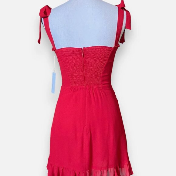 Reformation Christine Dress in Lipstick Red - Picture 4 of 4